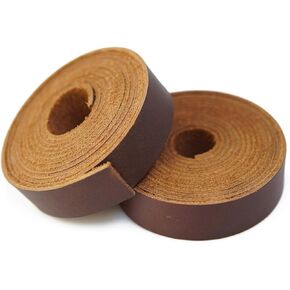 Jeereal Full Grain Leather Strap 2.0mm Thick Cord Braiding String for Crafts/Tooling/Workshop Handmade (Reddish (Red Brown, 1/2"x72")