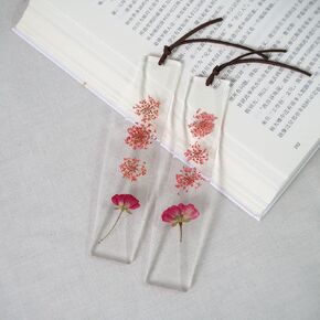 Epoxy Bookmark Dried Flower Resin Bookmark Pressed Flower Bookmark Transparent acrylic bookmark for Kids Woman Teacher Students Reading Planner Book Club ForgetMeNot