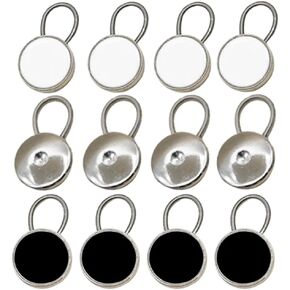12pcs, Collar Extenders, Comfy & Premium Invisible Neck Extender, Adds 1 in Instantly, Button Extenders for Mens Dress Shirts Suits Trouser, Coat, Shirts (Black, White, Silver)