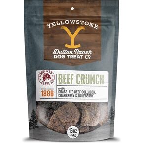 Yellowstone Limited Ingredient Dog Treats Beef Crunch - Healthy Dog Treats Made in USA - Air Dried Beef Collagen Dog Jerky Treats - Crunchy & Chewy Dog Treats - Beef Dog Treats Jerky - 16 oz