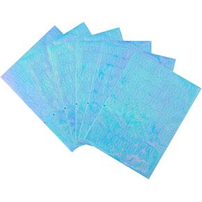 6 Sheets Laser Alphabet Letter Stickers,Holographic Customized Number Vinyl Stickers,Waterproof Alphabet Stickers for Poster Compatible with Stanley Cup Accessories & Water Bottles (Laser Color)