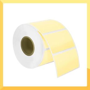 1000 Yellow Labels per Roll, Direct Thermal Labels 2.25 x 1.25 Yellow Labels (2-1/4" x 1-1/4") - BPA Free! (4 Rolls / 4000 Labels)