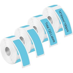 Transparent Label Maker Tape for P12/D30/D35/B100/P11, Self-Adhesive Labeling Tape Labels Replacement, Office Custom Clear Stickers, 14mmx30mm (0.55" X 1.18") 4 Rolls 920 Labels