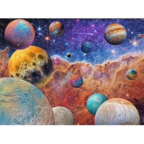 Cross & Glory - Tropics on The Moon - 1000 Piece Jigsaw Puzzle for Adults | Stunning Artwork of Astronaut and Tropical Plants on The Moon | Challenging Puzzle for Space Lovers Pieces