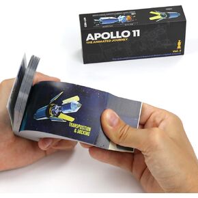 The Apollo 11 Flipbook Edition - 2 Flipbooks with 12 Animations Featuring NASA's First Moon Landing - Exciting Educational Game - with Saturn V Rocket and Lunar Module in Augmented Reality