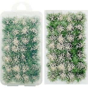 Cayway 28 PCS Flower Cluster Model, Static Grass Model Flower Vegetation Groups Grass Tufts Set for DIY Miniature Train Landscape Terrain Railway Scenery Decorations (Purple)