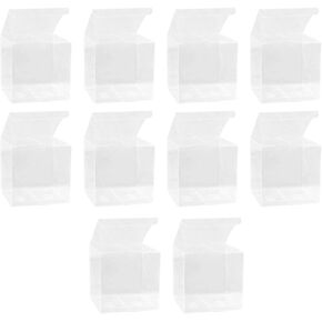 25 Pack Clear Plastic Boxes, 4x4x4cm Transparent Packing Box Favor Square Box for Party Favors, Desserts, Treats, Cakes