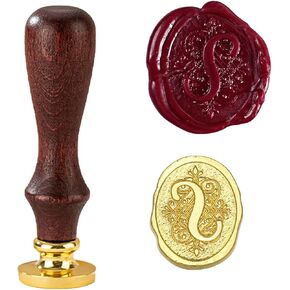 Initial Alphabet Wax Seal Stamp Set, Vintage Letter Sealing Wax Seal Stamp with Removable Brass Head and Wooden Handle,for Wedding Party Invitation/Gift/Envelope/Christmas Thanksgiving Card(A-Z)