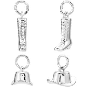 Beebeecraft 8Pcs 2 Styles Cowboy Boot Charms Cowboy Hat Boot Charm Platinum Plated Brass Vintage Tibetan Dangle Western Cowboy Pendants Charms for Jewelry Making Charms Bracelets Necklaces DIY Crafts