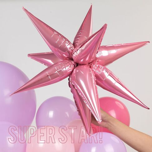 Pink and purple balloon arch Kit with Mylar star Disco Ball Balloon Garland for music fans theme teenage girl Birthday Party Prom Decorations (Pink purple silver) in Saudi Arabia