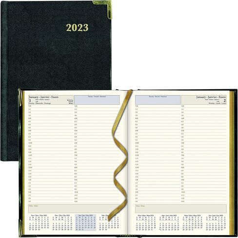 Brownline® 2025 Executive Daily Planner, Appointment Book, 12 Months, January to December, Sewn Binding, 10.75" x 7.75", Black, Trilingual (CBE514-25) in Saudi Arabia