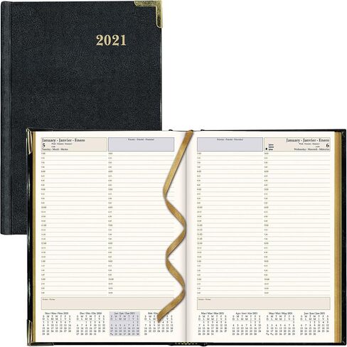 Brownline® 2025 Executive Daily Planner, Appointment Book, 12 Months, January to December, Sewn Binding, 10.75" x 7.75", Black, Trilingual (CBE514-25) in Saudi Arabia