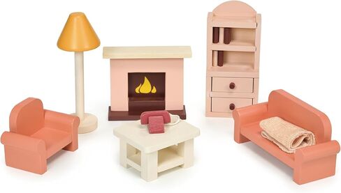 Mentari Toys - Dining Room - Wooden Dollhouse Furniture Set for Dollhouse Dining Room - Furniture Incl Table, 4 Charis, Sideboard and Other Accessories - Age 3+ in Saudi Arabia