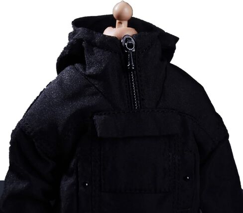 Meetoget 1/12 Scale Male Figure Doll overalls workwear polarized jacket Clothes for 6 inch Action Figure PM005US,Black in Kuwait