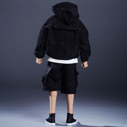 Meetoget 1/12 Scale Male Figure Doll overalls workwear polarized jacket Clothes for 6 inch Action Figure PM005US,Black in Kuwait