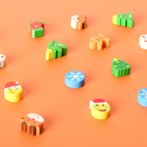 300 PCS Christmas Erasers Mini Santa Claus Christmas Tree Elk Gingerbread, Assortment Tiny Novelty Pencil Erasers Bulk Erasers for Christmas Party Favors Goody Bag Filler Homework Rewards in Saudi Arabia