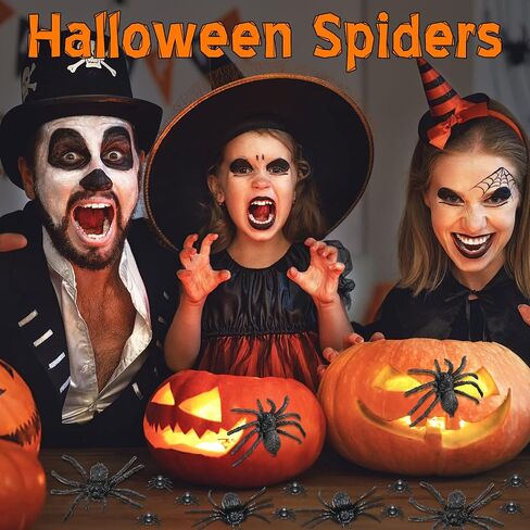 Skylety 30 Pieces Halloween Realistic Plastic Spider Toys Plastic Spider Black Scary Spiders Fake Spider for Boys Teens Adults Halloween Prank Props (3.14 x 2.36 Inch) in Saudi Arabia
