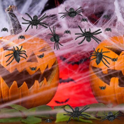 Skylety 30 Pieces Halloween Realistic Plastic Spider Toys Plastic Spider Black Scary Spiders Fake Spider for Boys Teens Adults Halloween Prank Props (3.14 x 2.36 Inch) in Saudi Arabia