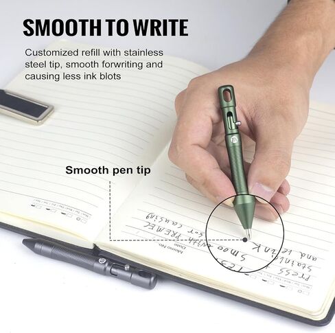 ThruNite Bolt Action Pen, Mini Ballpoint Pen, Sleek Design, Smooth Writing - Ideal for Professionals and Gifts, Replaceable Black Ink Pens for Office, Working, Writing, Construction Work (Dark Green) in Saudi Arabia