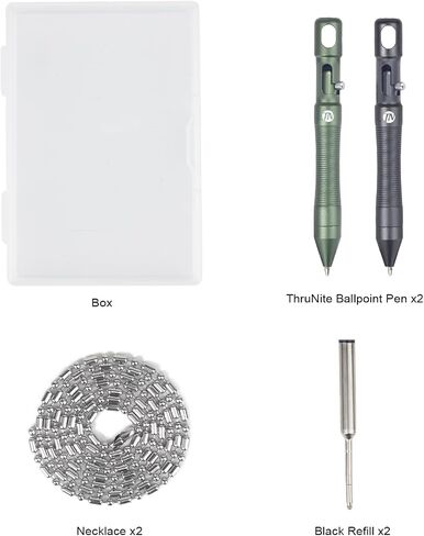 ThruNite Bolt Action Pen, Mini Ballpoint Pen, Sleek Design, Smooth Writing - Ideal for Professionals and Gifts, Replaceable Black Ink Pens for Office, Working, Writing, Construction Work (Dark Green) in Saudi Arabia