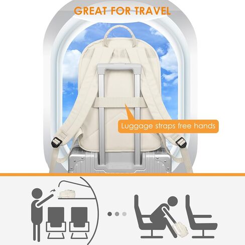 DTTO 15.6 Inch Laptop Backpack for Women, Travel Backpack with USB Charging Port, Fashion Work Computer Bags for Nurse Teacher, Waterproof College Backpack Casual Daypacks, Black in Saudi Arabia