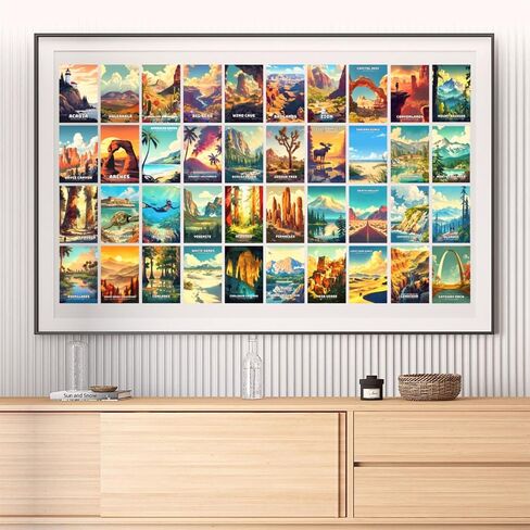 LCLAIDYDY 63 National Parks Postcard Set,Vintage Travel Posters Illustrations Postcards,U.S. National Parks Post Cards for Kids Students Teachers Mailing 4x6 in Saudi Arabia