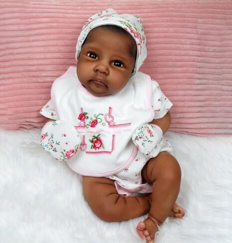 Angelbaby Realistic Reborn Baby Doll Look Real 18inch Newborn Silicone Baby Girl Dolls Soft Weighted Lifelike Cute Bebes Reborn Infant Rebirth Doll Sets for Toddler GiftsV in Saudi Arabia