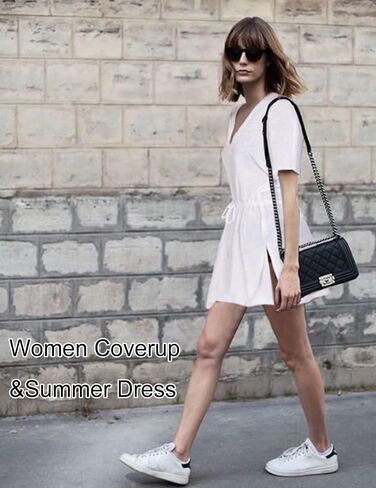 AI'MAGE Women's Swimsuit Cover Up Bikini Beach Bathing Suit Swimwear V-Neck Beach Coverups Dress in Saudi Arabia