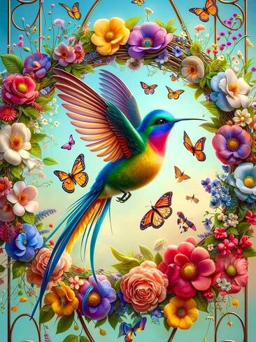 ijbnhd Hummingbird Diamond Painting Kits for Adults - Hummingbird Diamond Art Kits for Adults, 5D Diamonds Pictures Gem Art Kits Crafts Kits for Home Wall Decor 12x16inch in Saudi Arabia