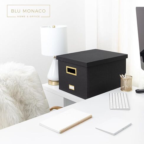 صناديق ملفات BLU MONACO لتعليق الملفات مع غطاء: صندوق منظم مستندات أسود، صندوق ملفات معلق، صندوق منظم الملفات، صندوق تخزين الملفات، صندوق مجلد الملفات مع غطاء للرسائل والأوراق ذات الحجم القانوني in Kuwait