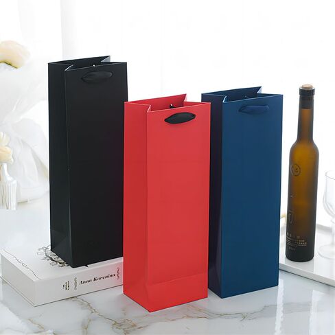 HANSWARE 2PCS Wine Gift Bag Wine Bags for Wine Bottles Gifts Paper Bottle Gift Bags with Handles for Valentines,Wedding,Easter,Christmas,Baby Shower,Birthday Party,Green 14 in Kuwait