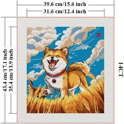 CROSSDECOR Stamped Cross Stitch Kits Full Range of DIY Needlepoint for Adult Beginners Pattern, for Gift and Home Decor 14CT 2 Strands Bright Lemon,13×16.1 inch in Saudi Arabia