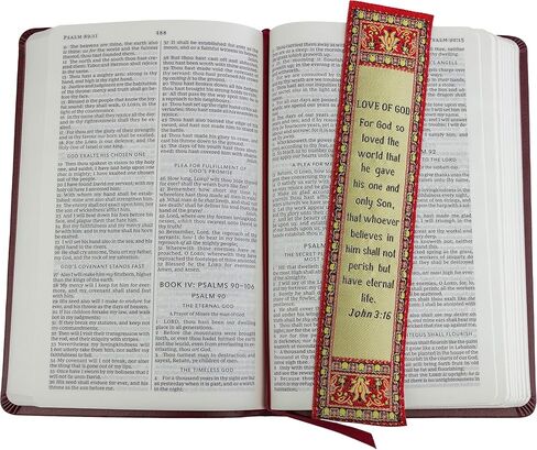 The Ten Commandments, Bulk Pack of 4 Woven Fabric Bible Verse Bookmarks, Silky Soft & Flexible Religious Bookmarkers for Novels Books & Bibles, Memory Verse Gift, Traditional Turkish Woven Design in Kuwait