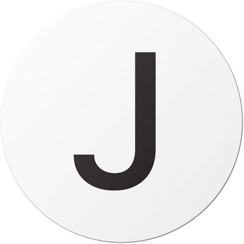 ملصقات جرد مستديرة على شكل حرف J مقاس 2.54 سم - ملصقات منقطة دائرية مثالية للعد ومراقبة الجودة وملصقات العناوين والتحكم في المخزون (300 ملصق، أسود وأبيض) in Saudi Arabia