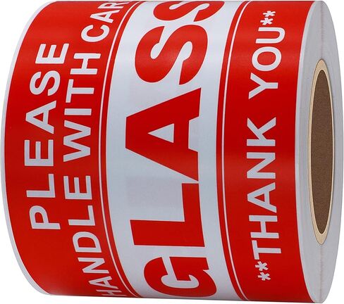 Fragile Stickers 3x5 100 PCS Shipping Labels Warning Label Rectangle Sticker, Red, Glass Handle with Care in Saudi Arabia