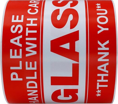 Fragile Stickers 3x5 100 PCS Shipping Labels Warning Label Rectangle Sticker, Red, Glass Handle with Care in Saudi Arabia