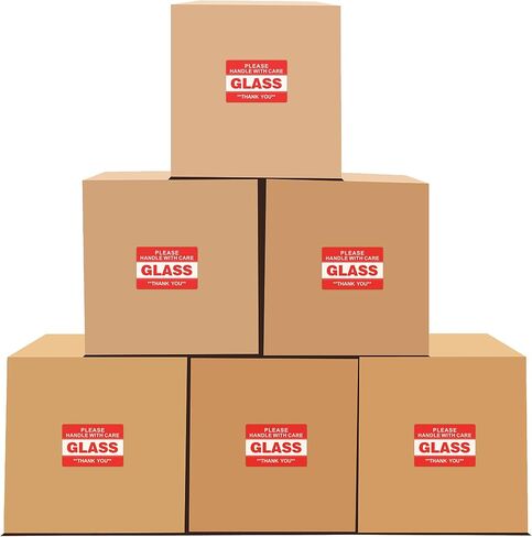 Fragile Stickers 3x5 100 PCS Shipping Labels Warning Label Rectangle Sticker, Red, Glass Handle with Care in Saudi Arabia
