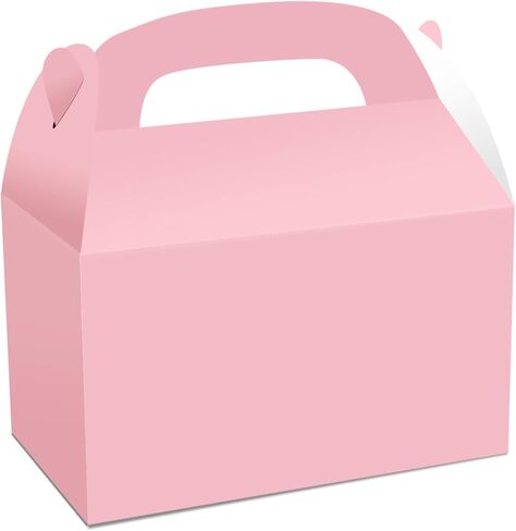Partystadl 12 Pack Party Favor Boxes, Eco-Friendly Kraft Paper Candy Boxes with Handles, Sturdy Favor Boxes for Birthday, Holiday Events, and Snacks (Pink) in Saudi Arabia