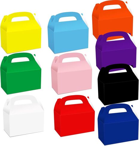 Partystadl 12 Pack Party Favor Boxes, Eco-Friendly Kraft Paper Candy Boxes with Handles, Sturdy Favor Boxes for Birthday, Holiday Events, and Snacks (Pink) in Saudi Arabia