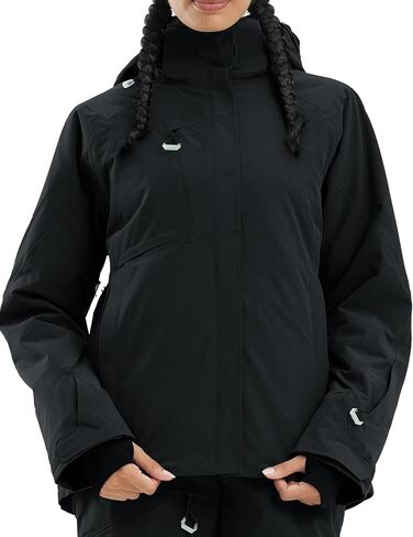 معطف تزلج شتوي للسيدات من fit space مع غطاء للرأس ورياضات التزلج على الجليد على الجبال in Kuwait