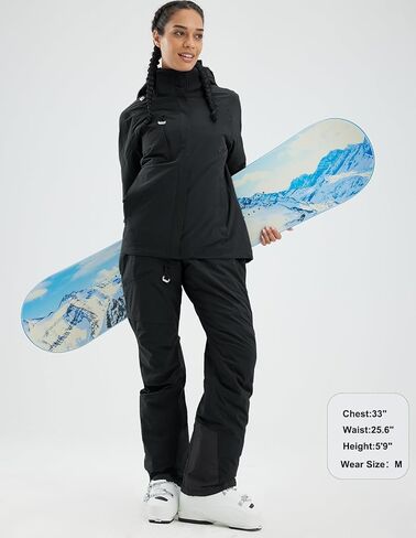 معطف تزلج شتوي للسيدات من fit space مع غطاء للرأس ورياضات التزلج على الجليد على الجبال in Kuwait