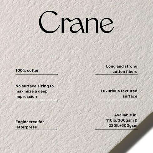 Crane's Lettra 100% Cotton Paper 600gsm/220lb, 100 Qty, 5x7 (A7), Pearl White in Saudi Arabia