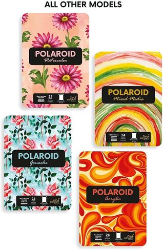 Zen Sangam Artists’ 300 GSM Watercolour Paper Polaroid Sheets - 100% Cellulose Cold Pressed - (24 Sheets) - Rough Grain - Size A6(14.8x10.5cm)- Round Corner - for Watercolors, Gouache & All Wet Media in Kuwait