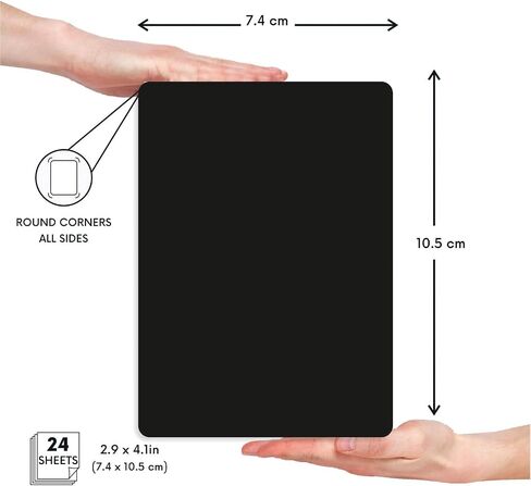 Zen Sangam Artists’ 300 GSM Watercolour Paper Polaroid Sheets - 100% Cellulose Cold Pressed - (24 Sheets) - Rough Grain - Size A6(14.8x10.5cm)- Round Corner - for Watercolors, Gouache & All Wet Media in Kuwait