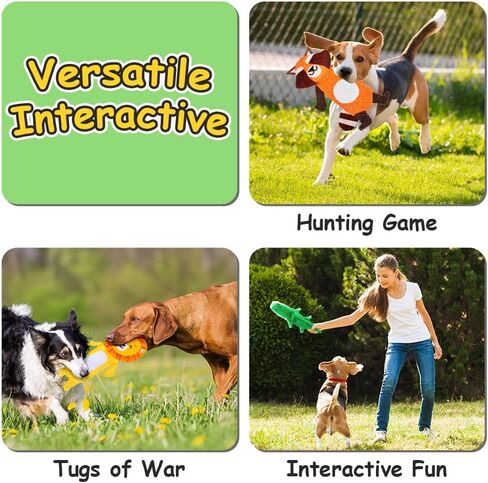 Dog Toys No Stuffing, 3 Pack Plush Dog Squeaky Toys for Small, Medium Breeds, Fun for Indoor Puppies with Squeaker and Crinkle Paper, Pet Entertaining Toys Interactive Teething Chew Toys Dog Toys in Saudi Arabia