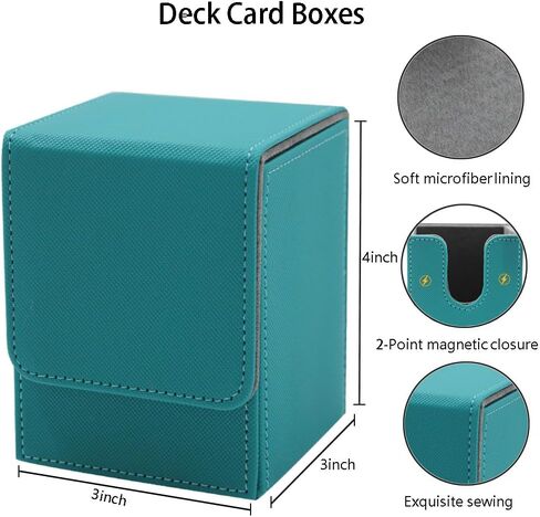 Trading Card Box, Collectible Trading Card Cases, Card Deck Box Storage Box Case Deck Box Card Holder, Can hold around 100 cards (Blue) in Saudi Arabia