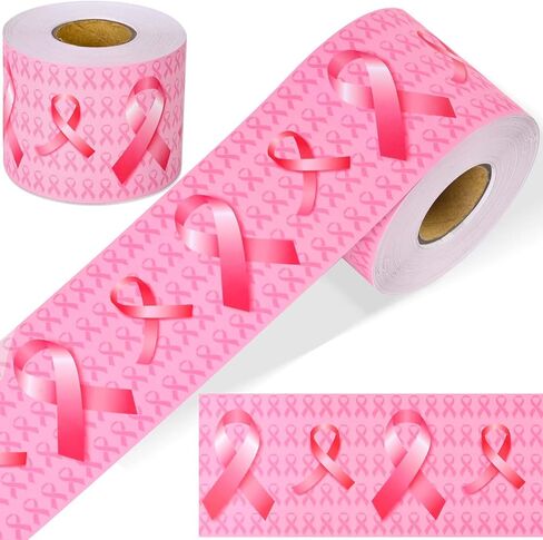 99Ft Breast Cancer Awareness Bulletin Board Borders Pink Ribbon Patterned Bulletin Border Trim for Women Girls for Classroom Wall Office Window for Breast Cancer Month Decor in Saudi Arabia