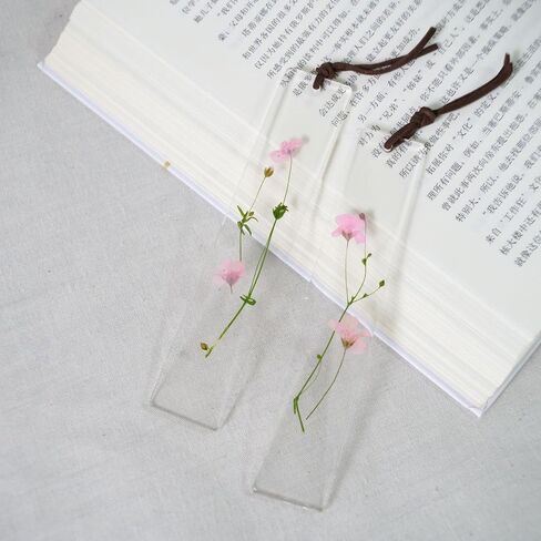 Epoxy Bookmark Dried Flower Resin Bookmark Pressed Flower Bookmark Transparent acrylic bookmark for Kids Woman Teacher Students Reading Planner Book Club ForgetMeNot in Kuwait