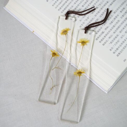 Epoxy Bookmark Dried Flower Resin Bookmark Pressed Flower Bookmark Transparent acrylic bookmark for Kids Woman Teacher Students Reading Planner Book Club ForgetMeNot in Kuwait