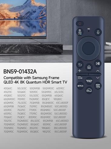 BN59-01391A Solar Voice Replacement Remote for Samsung Frame TV Remote with Bluetooth Rechargeable Solar Cell, Compatible with Samsung 2021-2023 Neo LED Smart 4K Ultra HD TV, 4 Shortcut Buttons, White in Saudi Arabia